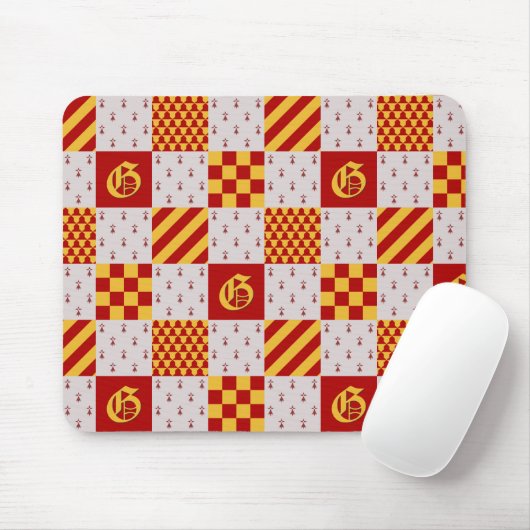 Mittelalterliches rotes gelbes, heraldisches Muste Mousepad (Mit Mouse)