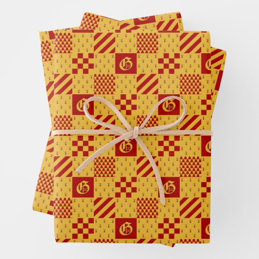 Mittelalterliches Rotgelbvair Ermine Heraldisches Geschenkpapier Set (Beispiel)