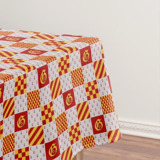 Mittelalterliches Rotgelbvair Ermine Heraldisches Tischdecke (Beispiel)