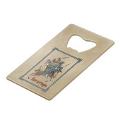 Mittelalterliches Russisches Bogatyr Geldkarten Flaschenöffner (Rückseite Schrägansicht)