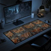 Mittelalterliches Rustikales Leder und eiserner Sc Schreibtischunterlage