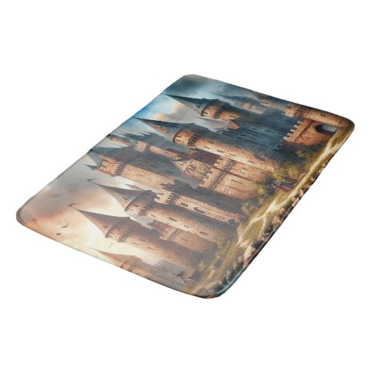 Mittelalterliches Schloss am Lago Maggiore Badematte (Schrägansicht)