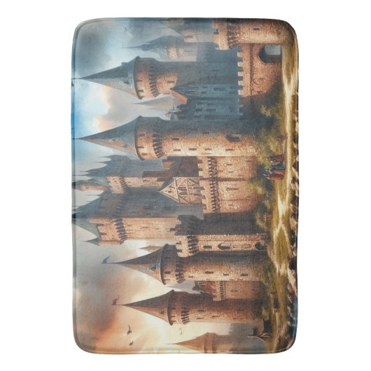 Mittelalterliches Schloss am Lago Maggiore Badematte (Vorderseite Vertikal)