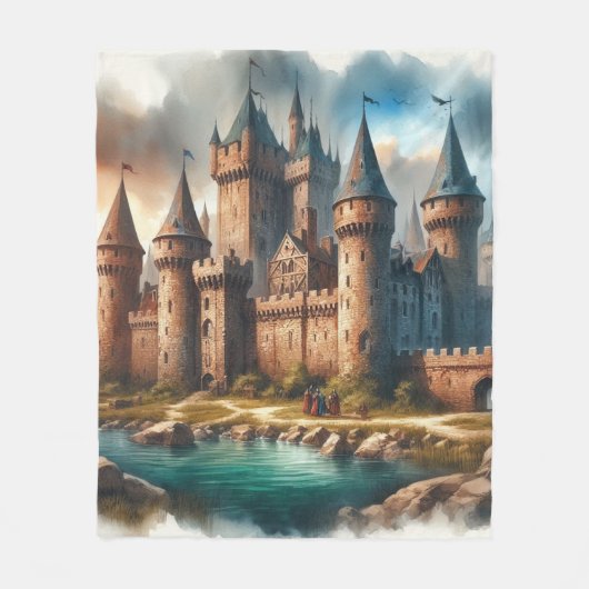 Mittelalterliches Schloss am Lago Maggiore Fleecedecke (Vorderseite)