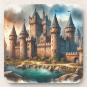 Mittelalterliches Schloss am Lago Maggiore Getränkeuntersetzer (Vorderseite)