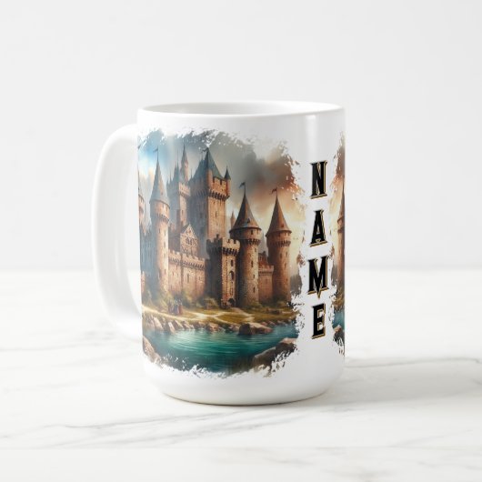 Mittelalterliches Schloss am Lago Maggiore Kaffeetasse (Vorderseite Links)