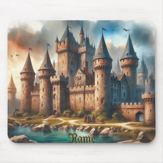 Mittelalterliches Schloss am Lago Maggiore Mousepad (Vorne)