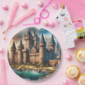 Mittelalterliches Schloss am Lago Maggiore Pappteller (Party)