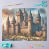 Mittelalterliches Schloss am Lago Maggiore Seidenpapier (Basteln)