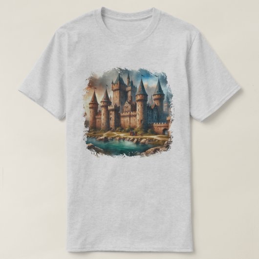 Mittelalterliches Schloss am Lago Maggiore T-Shirt (Design vorne)