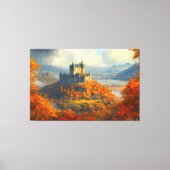 Mittelalterliches Schloss auf dem Hügel Leinwanddruck (Vorderseite)