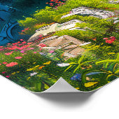 Mittelalterliches Schloss auf dem Hügel Poster (Ecke)