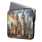 Mittelalterliches Schloss bei Sonnenuntergang mit  Laptopschutzhülle (Vorderseite Links)