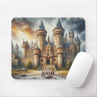 Mittelalterliches Schloss bei Sonnenuntergang mit Mousepad