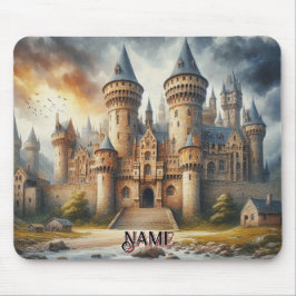 Mittelalterliches Schloss bei Sonnenuntergang mit Mousepad
