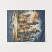 Mittelalterliches Schloss bei Sonnenuntergang mit Wandteppich (Vorderseite (Horizontal))