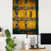 Mittelalterliches Schlosstor nah-up. Poster (Heimbüro)