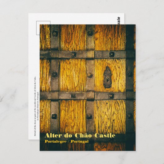 Mittelalterliches Schlosstor nah-up Postkarte (Vorne/Hinten)