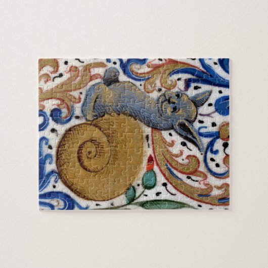 Mittelalterliches Schneckekatze Puzzlespiel Puzzle (Horizontal)