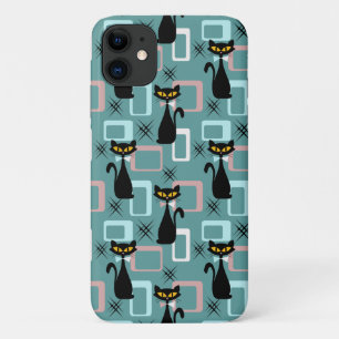Mittelalterliches schwarzes Katzenmuster Case-Mate iPhone Hülle