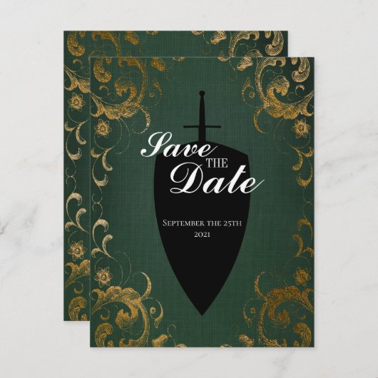 Mittelalterliches Schwert Elegant Tabletop Gamer R Einladung (Vorne/Hinten)