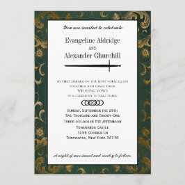 Mittelalterliches Schwert Elegante Tabletop Gamer Einladung