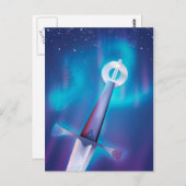 Mittelalterliches Schwert Postkarte (Vorne/Hinten)