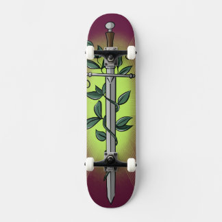 Mittelalterliches Schwert & Rebe Skateboard