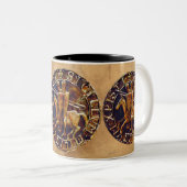 Mittelalterliches Siegel der Ritter Tempelpferde Zweifarbige Tasse (VorderseiteRechts)