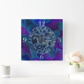 Mittelalterliches Siegel der Ritter Templar Quadratische Wanduhr (Zuhause)