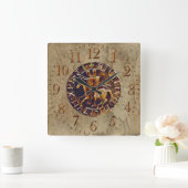 Mittelalterliches Siegel der Ritter Templar Quadratische Wanduhr (Zuhause)