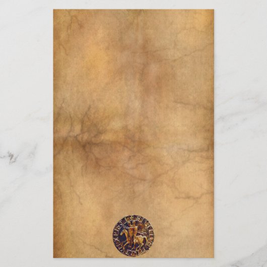 Mittelalterliches Siegel der Tempelritter Briefpapier (Vorderseite)