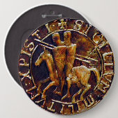 Mittelalterliches Siegel der Tempelritter Button (Vorne & Hinten)