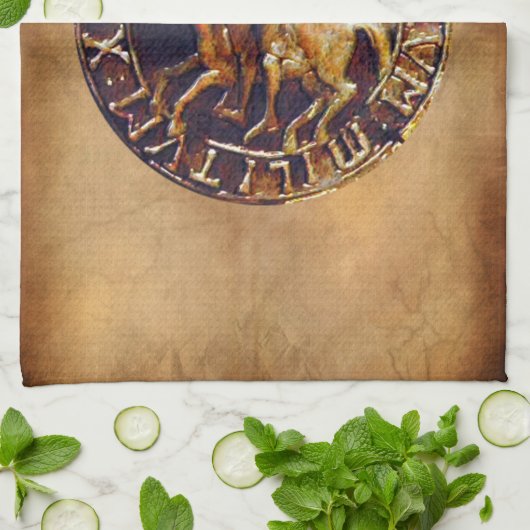 Mittelalterliches Siegel der Tempelritter Handtuch (Gefaltet)