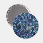 Mittelalterliches Siegel der Tempelritter Magnet (Vorderseite/Rückseite)