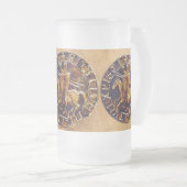 Mittelalterliches Siegel der Tempelritter Mattglas Bierglas (VorderseiteRechts)