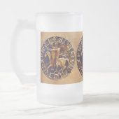Mittelalterliches Siegel der Tempelritter Mattglas Bierglas (Links)