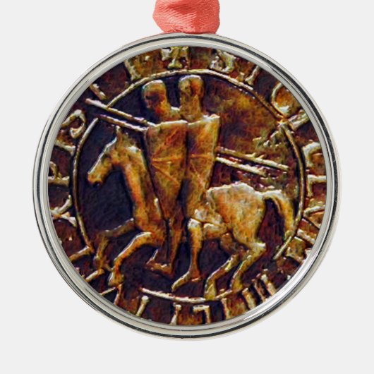 Mittelalterliches Siegel der Tempelritter Ornament Aus Metall (Vorne)
