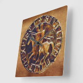 Mittelalterliches Siegel der Tempelritter Quadratische Wanduhr (Winkel)