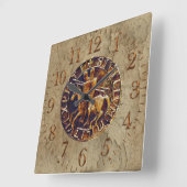 Mittelalterliches Siegel der Tempelritter Quadratische Wanduhr (Winkel)