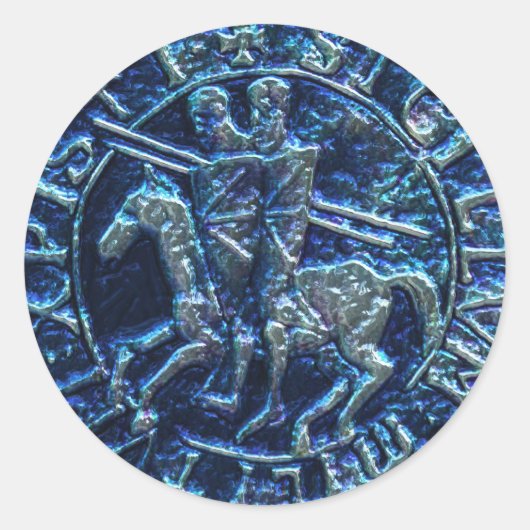 Mittelalterliches Siegel der Tempelritter Runder Aufkleber (Vorderseite)
