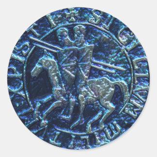 Mittelalterliches Siegel der Tempelritter Runder Aufkleber