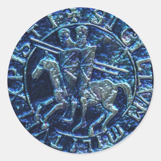 Mittelalterliches Siegel der Tempelritter Runder Aufkleber (Vorderseite)