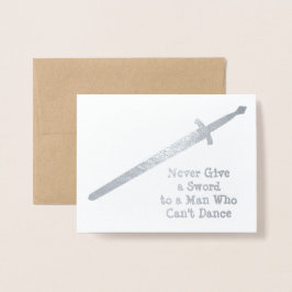 Mittelalterliches Silberschwert - individuelles Zi Folienkarte