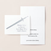 Mittelalterliches Silberschwert - individuelles Zi Folienkarte (Anzeige)