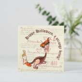 Mittelalterliches surrealistisches Halloween Feiertagskarte (Stehend Vorderseite)