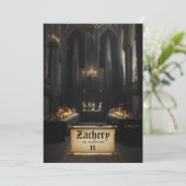 *~* Mittelalterliches Thema AP88 Burg Geburtstag Einladung (Stehend Vorderseite)