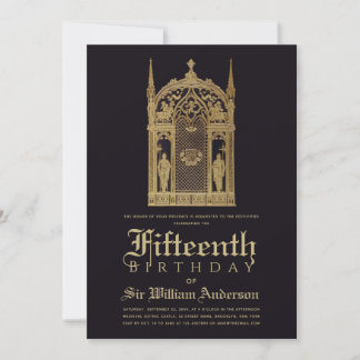 Mittelalterliches Thema Geburtstag Gothday Knight  Einladung