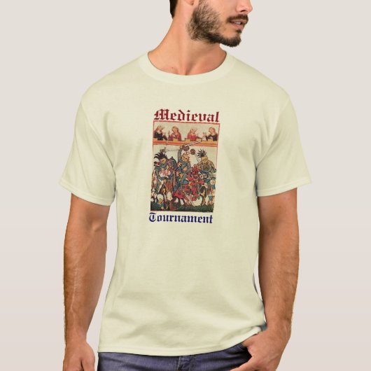 MITTELALTERLICHES TURNIER, KÄMPFENDE RITTER UND T-Shirt (Vorderseite)