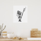 Mittelalterliches Untotes Fantasy-Monster Zeichne Poster (Küche)